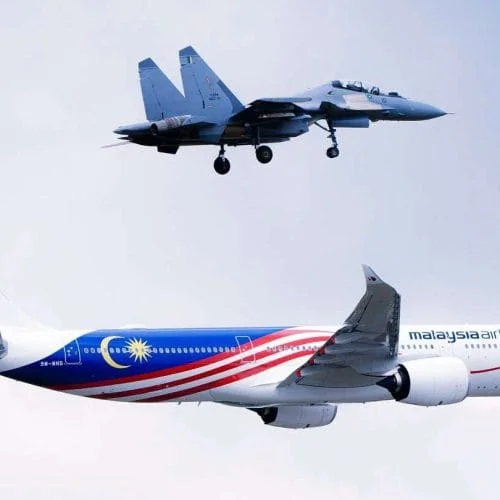 Malaysia Airlines A330-900neo dengan TUDM Sukhoi Su-30 MKM