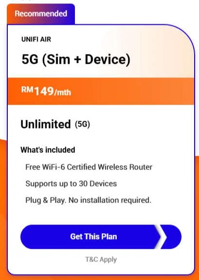 Broadband 5G daripada Unifi Mobile