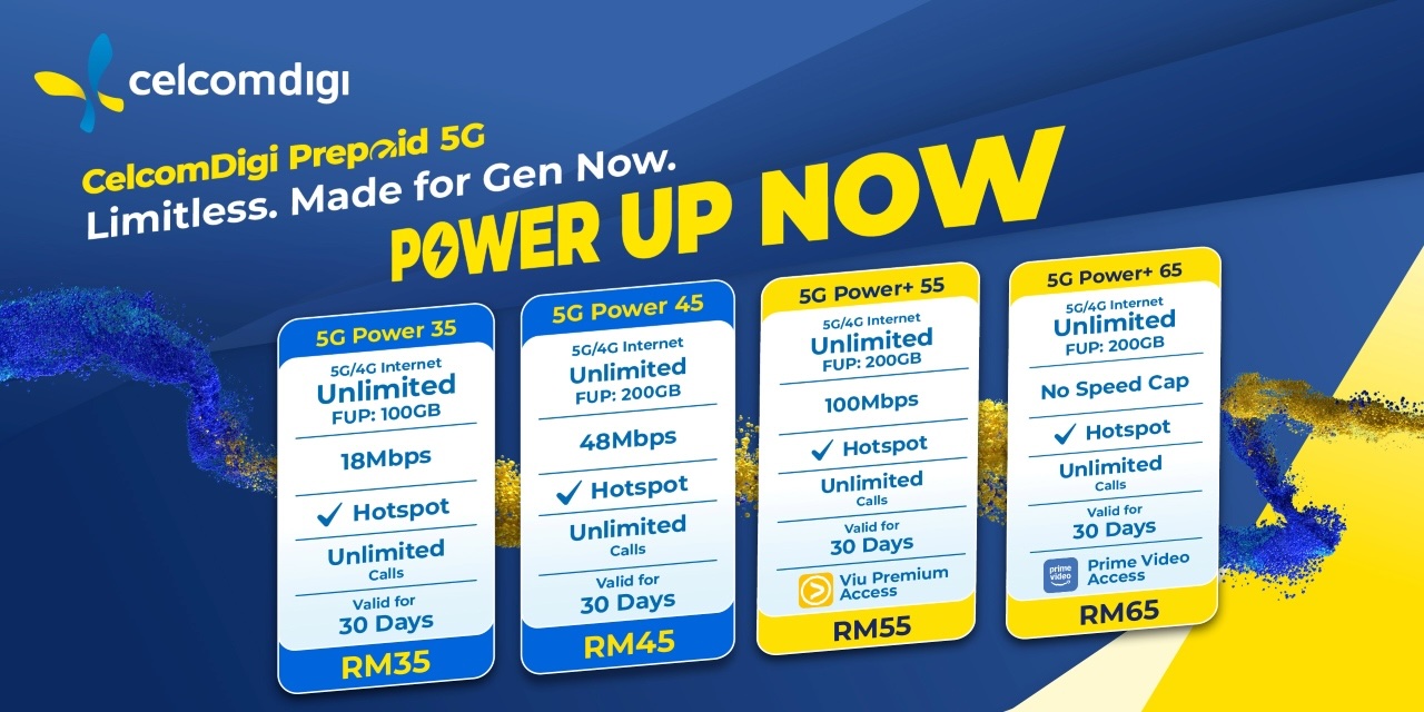 CelcomDigi Prepaid 5G. Limitless. Made For Gen Now.