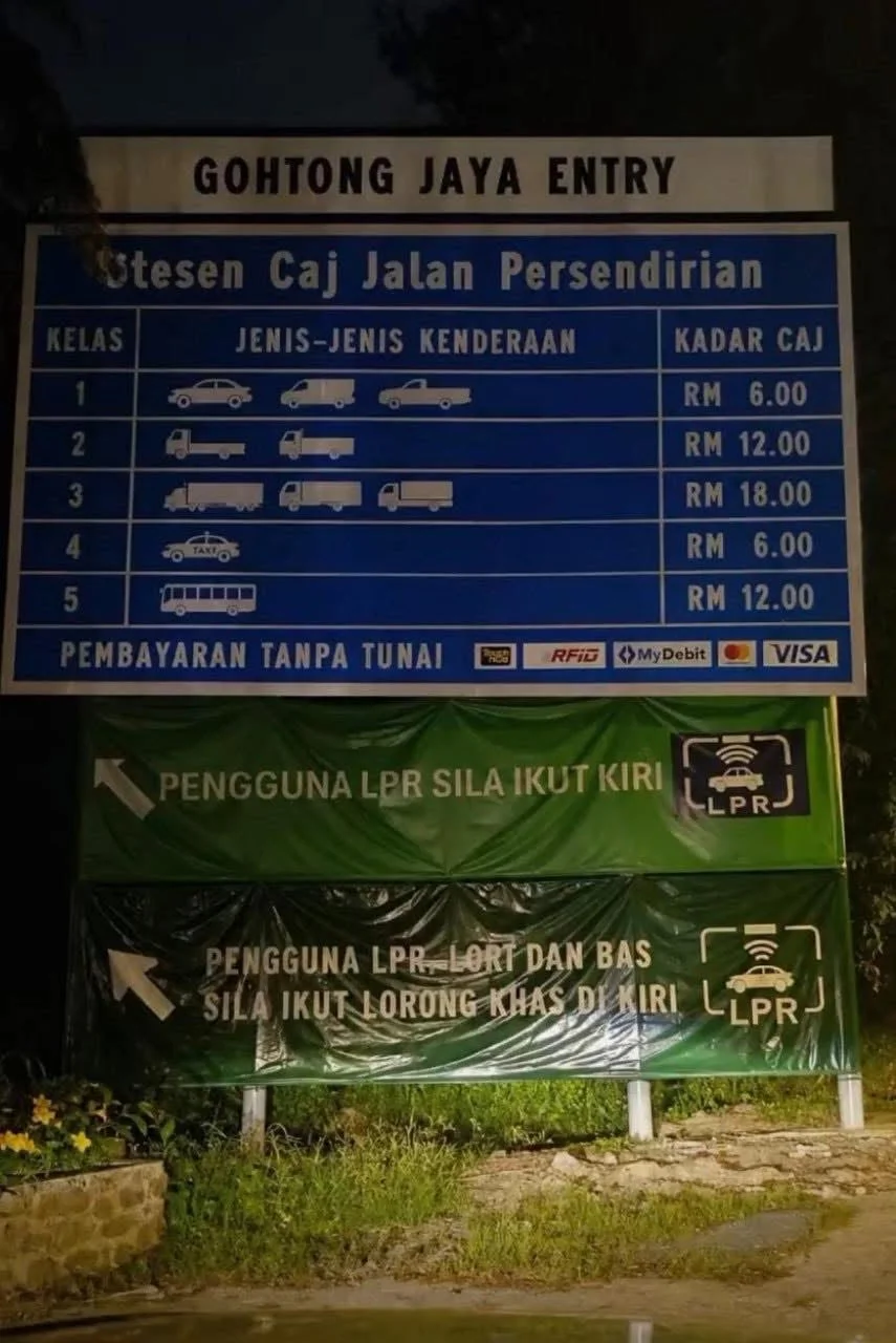 Kadar Tol Genting Highlands