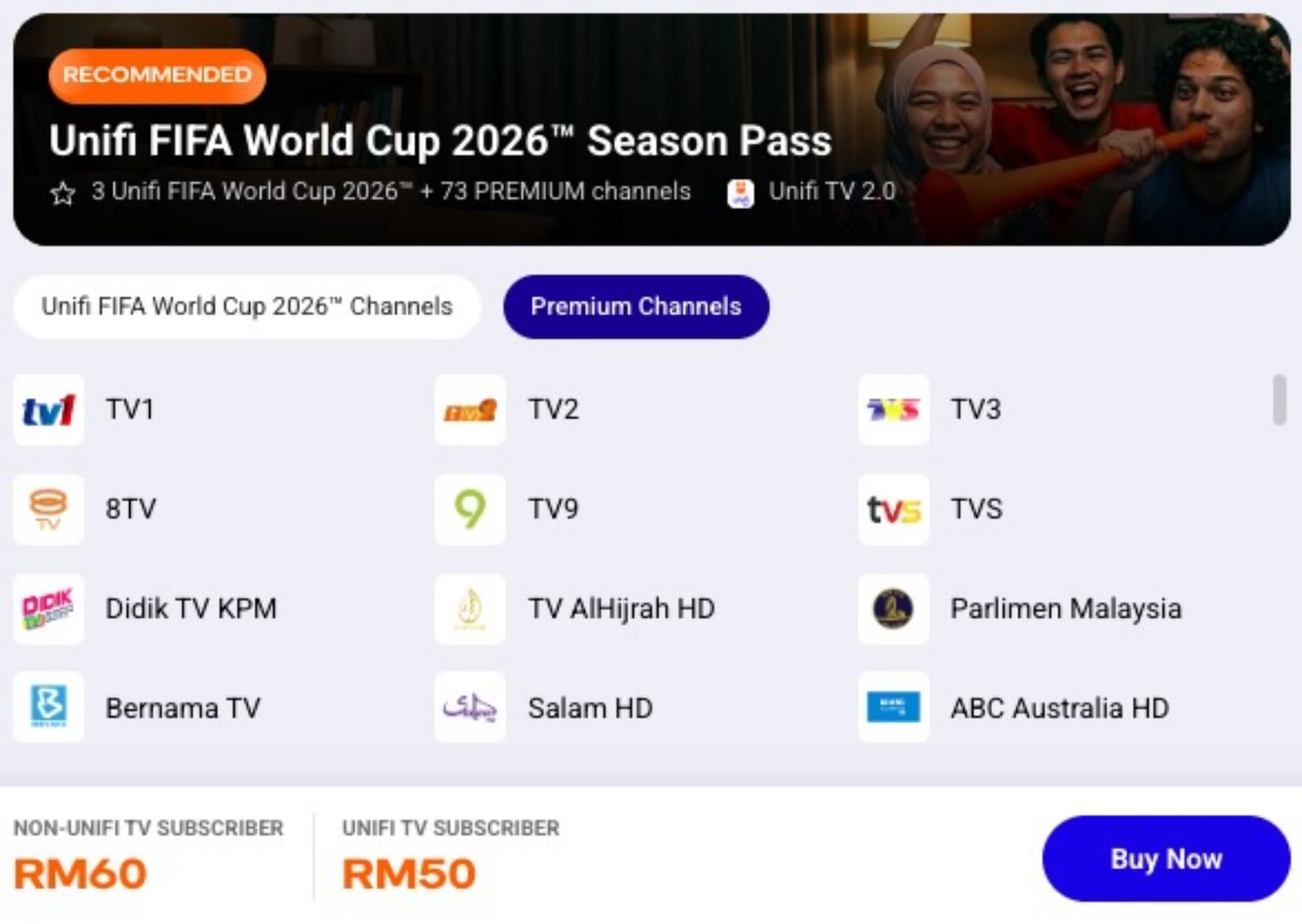 Tonton World Cup 2026 Unifi TV Malaysia
