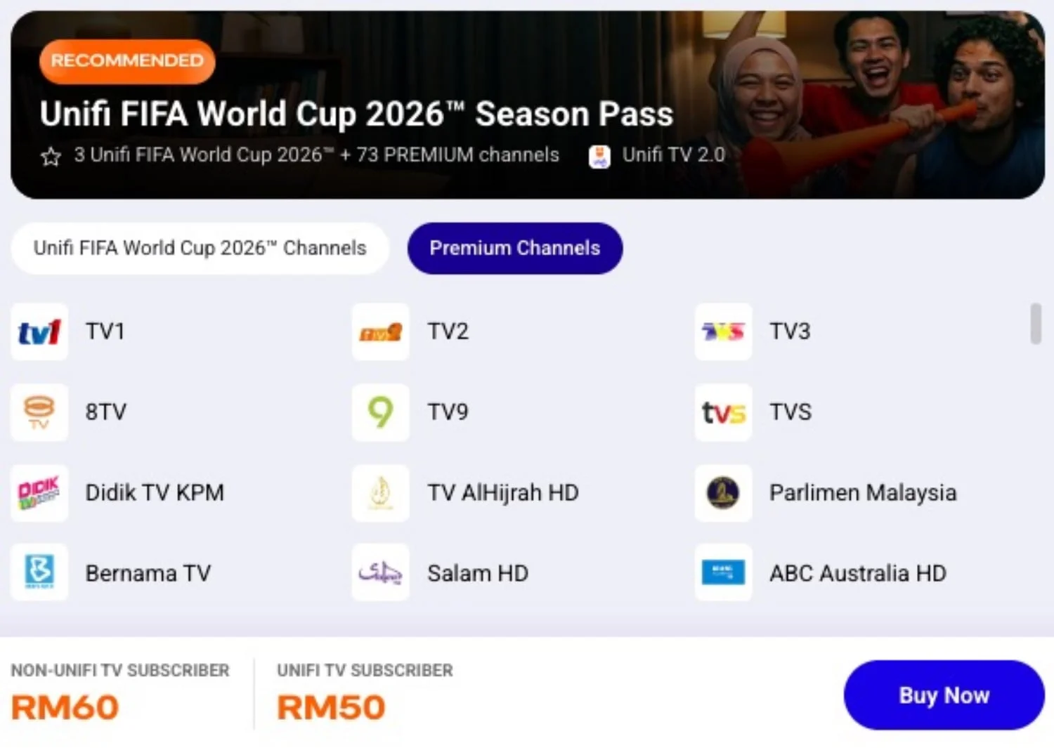 Tonton World Cup 2026 Unifi TV Malaysia