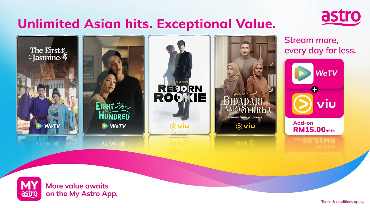 Sedang yang lain leka dengan FIFA 2026, Astro usyar lapangan baharu. Kombo penstriman serendah RM15 ada Disney+, Prime video, WeTV, dan Viu.