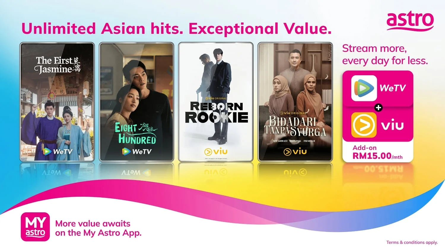Sedang yang lain leka dengan FIFA 2026, Astro usyar lapangan baharu. Kombo penstriman serendah RM15 ada Disney+, Prime video, WeTV, dan Viu.